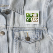 Badge Carré 5 Cm Retenez l'herbe (En situation)