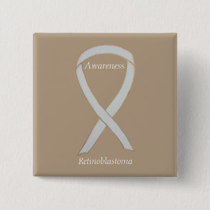 Badge Carré 5 Cm Rétinoblastoma White Awareness Ribbon Custom Pin