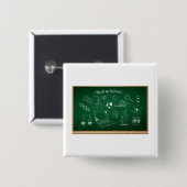 Badge Carré 5 Cm Retour à l'école Science Chalkboard Éducation (Devant & derrière)