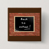 Badge Carré 5 Cm Retourner À L'École Chalkboard (Devant)