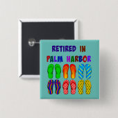 Badge Carré 5 Cm Retraité à Palm Harbour (Devant & derrière)