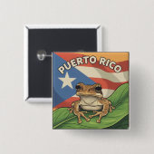 Badge Carré 5 Cm Retro Boricua Pride Poster (Devant & derrière)