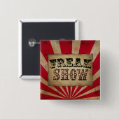 Badge Carré 5 Cm Retro Circus Poster FreShow (Devant & derrière)