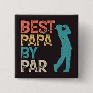 Badge Carré 5 Cm Retro Golfer - Best Papa By Par