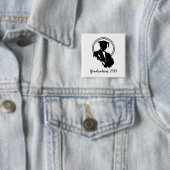 Badge Carré 5 Cm Rétro Graduation 2019 (En situation)