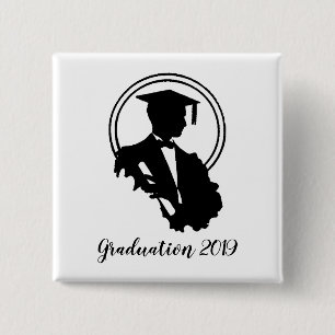 Badge Carré 5 Cm Rétro Graduation 2019