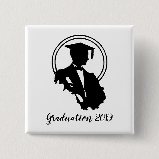 Badge Carré 5 Cm Rétro Graduation 2019 (Devant)