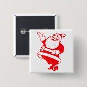 Badge Carré 5 Cm Rétro Père Noël (Devant & derrière)