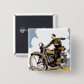 Badge Carré 5 Cm "Retro Ride" (Devant & derrière)