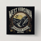 Badge Carré 5 Cm Retro West Virginia (Devant)