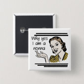 Badge Carré 5 Cm Rétros T-shirts et cadeaux de Nonna (Devant & derrière)