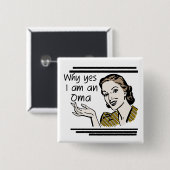 Badge Carré 5 Cm Rétros T-shirts et cadeaux d'Oma (Devant & derrière)