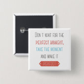 Badge Carré 5 Cm Réussite, attitude, objectifs Motivation Questionn (Devant & derrière)