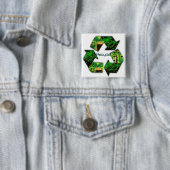 Badge Carré 5 Cm Réutilisez le bouton de l'électronique (En situation)