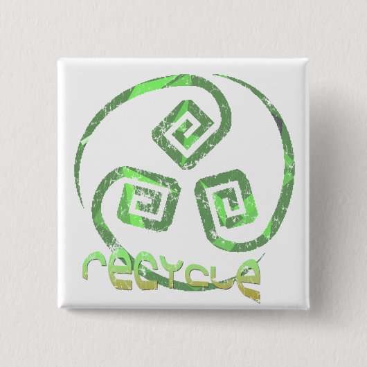 Badge Carré 5 Cm Réutilisez le bouton tribal (Devant)