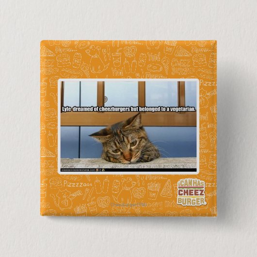 Badge Carré 5 Cm Rêve de Cheesburgers (Devant)