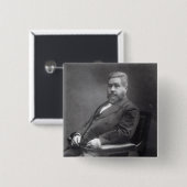 Badge Carré 5 Cm Révérend Charles Haddon Spurgeon (Devant & derrière)