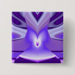 Badge Carré 5 Cm Rêves d'arc-en-ciel de fleur violette