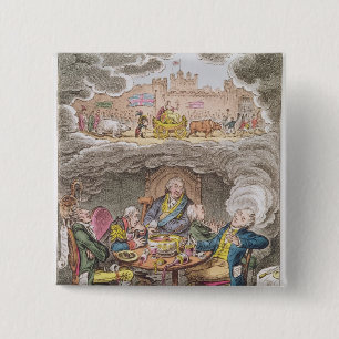 Badge Carré 5 Cm Rêves délicieux ! Châteaux dans le ciel !