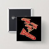 Badge Carré 5 Cm Révolution d'arme nucléaire (Devant & derrière)