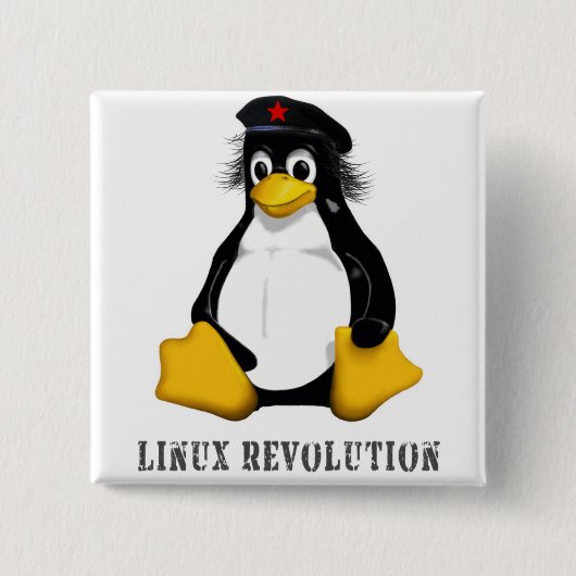 Badge Carré 5 Cm Révolution de Linux (Devant)