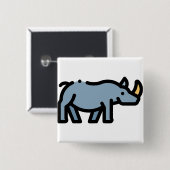 Badge Carré 5 Cm Rhino (Devant & derrière)