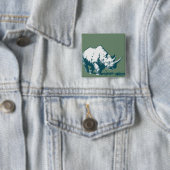 Badge Carré 5 Cm Rhinocéros (En situation)