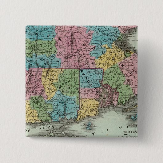 Badge Carré 5 Cm Rhode Island Et Connecticut (Devant)