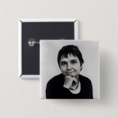 Badge Carré 5 Cm Riches d'Adrienne Cecile, les années 1970 (Devant & derrière)