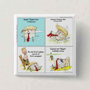 Badge Carré 5 Cm Rick London "Trumpty Dumpty" Cadeau drôle Trump