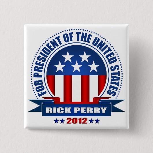 Badge Carré 5 Cm Rick Perry (Devant)