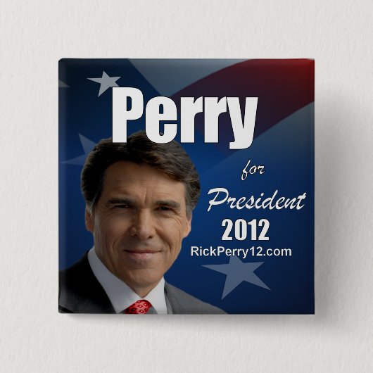 Badge Carré 5 Cm Rick Perry 2012 (Devant)