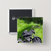 Badge Carré 5 Cm Rider Hawaiian Gecko (Devant & derrière)
