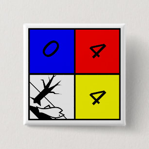 Badge Carré 5 Cm Risque d'avertissement chimique à l'environnement