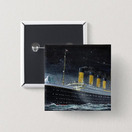 Badge Carré 5 Cm RMS Titanic (Devant & derrière)