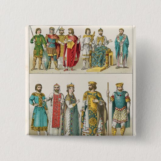 Badge Carré 5 Cm Robe à la cour bizantine (Devant)