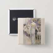 Badge Carré 5 Cm Robe de boule, des 'modes De Paris de Les Grandes (Devant & derrière)