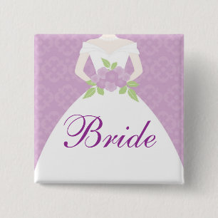 Badge Carré 5 Cm Robe de mariée lavande pour la fête de mariage