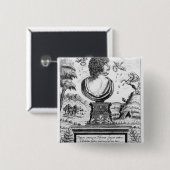 Badge Carré 5 Cm Robert Herrick, gravé par l'artiste (Devant & derrière)