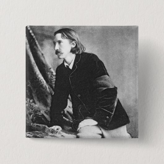 Badge Carré 5 Cm Robert Louis Stevenson (Devant)