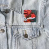 Badge Carré 5 Cm Robin (En situation)