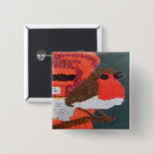 Badge Carré 5 Cm Robin (Devant & derrière)