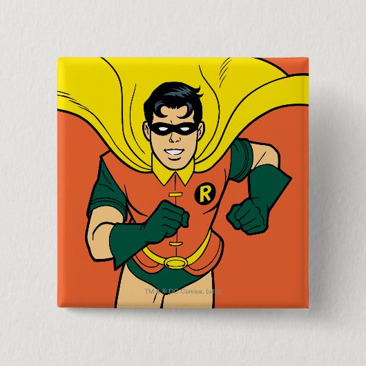 Badge Carré 5 Cm Robin en cours d'exécution (Devant)
