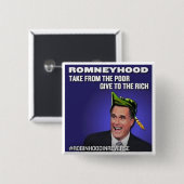 Badge Carré 5 Cm Robin Hood dans Romneyhood inverse (Devant & derrière)