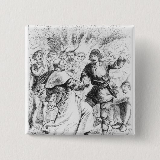 Badge Carré 5 Cm Robin Hood et l'évêque (Devant)