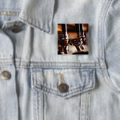 Badge Carré 5 Cm Robinets de bière (En situation)