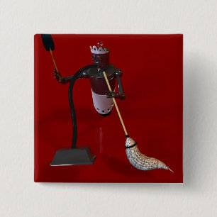 Badge Carré 5 Cm Robo nettoient le bouton 2