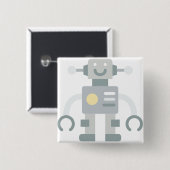 Badge Carré 5 Cm robot (Devant & derrière)