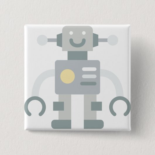 Badge Carré 5 Cm robot (Devant)