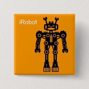Badge Carré 5 Cm Robot Mk I (iRobot) - orange
